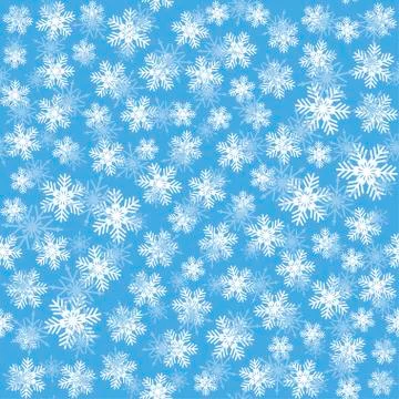 Seamless art pattern with snowflakes on blue Stock Illustration
