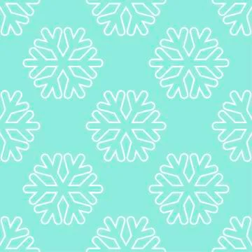 Seamless art pattern with snowflakes on blue Stock Illustration