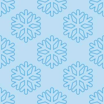 Seamless art pattern with snowflakes on blue Stock Illustration