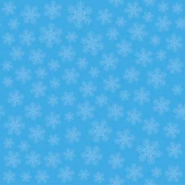 Seamless art pattern with snowflakes on blue Stock Illustration