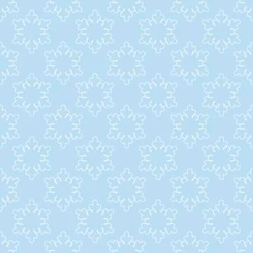 Seamless art pattern with snowflakes on blue Stock Illustration