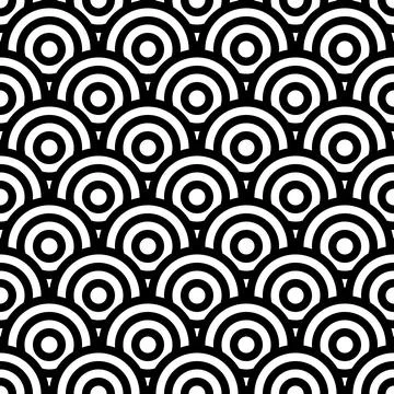 Seamless art texture with circle elements. Vector art. Stock Illustration