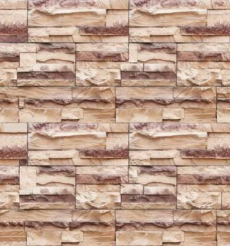 Seamless Artificial Stone Wall Texture Stock Photos