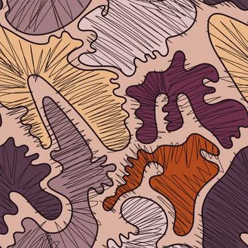 Seamless artwork with psychedelic abstract patterns Stock Illustration