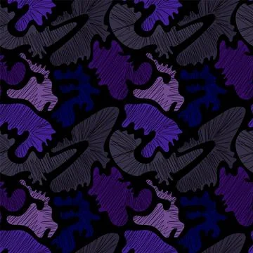 Seamless artwork with psychedelic abstract patterns Stock Illustration