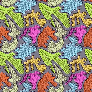 Seamless artwork with psychedelic abstract patterns Stock-Illustration