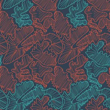 Seamless artwork with psychedelic abstract patterns Stock Illustration