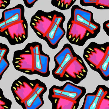 Seamless artwork with unusual abstract repeat colorful elements Stock Illustration