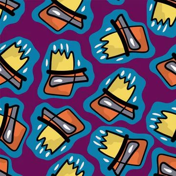Seamless artwork with unusual abstract repeat colorful elements Stock Illustration