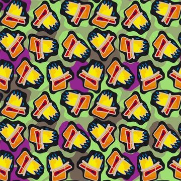 Seamless artwork with unusual abstract repeat colorful elements Stock Illustration