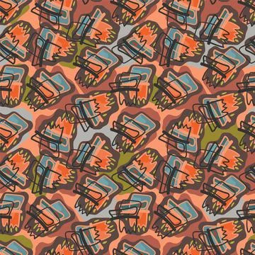 Seamless artwork with unusual abstract repeat colorful elements Stock Illustration