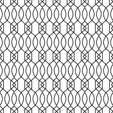 Seamless asian ancient architecture pattern design. linear illustration. Stock Illustration