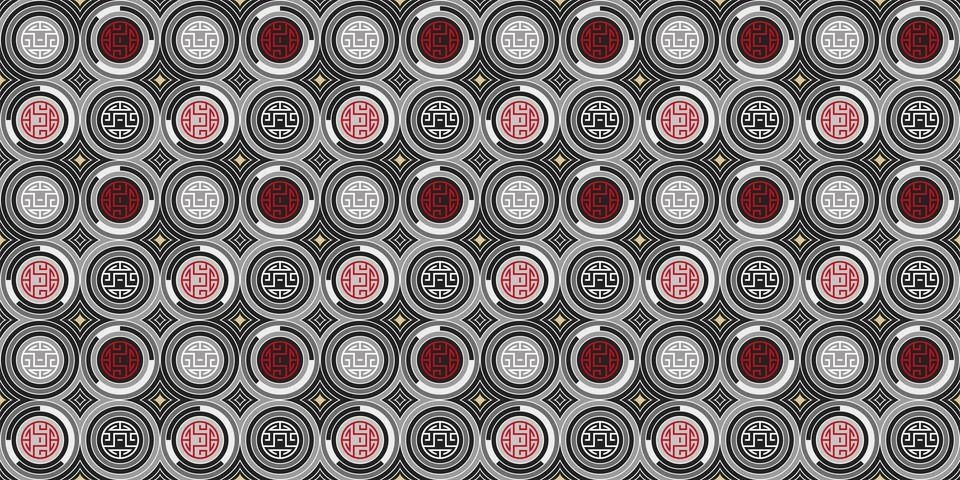 Seamless Asian Background Pattern Stock Illustration