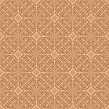 Seamless Asian brown weave pattern in pixel style Stock Illustration