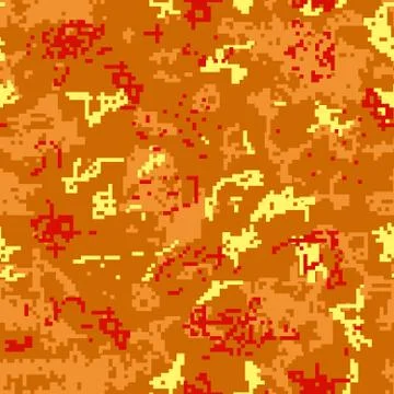 Seamless autumn camouflage of pixel pattern Stock Illustration
