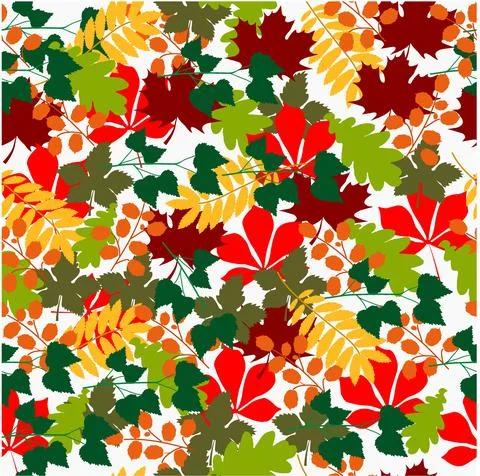 Seamless autumn colorful pattern Stock Illustration