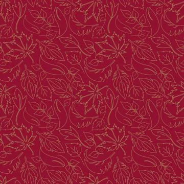 Seamless autumn doodle leaves pattern Stock Illustration