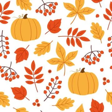 Seamless autumn element pattern 库存插图