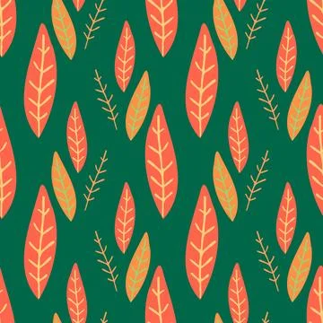 Seamless autumn foliage leaf pattern 스톡 일러스트