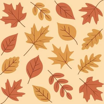 Seamless Autumn Leaf Pattern Background For Seasonal Nature Decor Stock Illustration