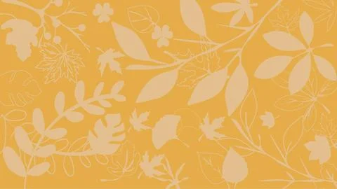 Seamless Autumn Leaf Pattern in Mustard Yellow Tone-on-Tone Stock Illustration