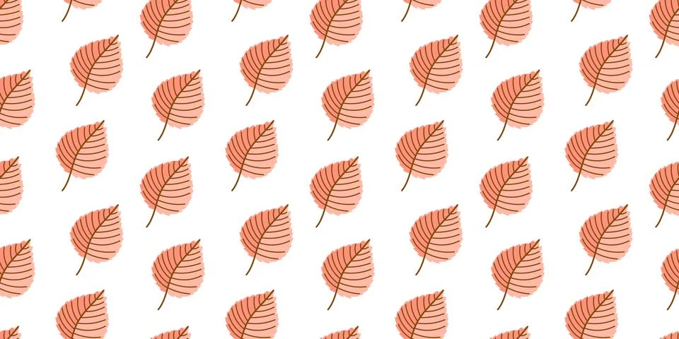 Seamless autumn leaf pattern with pink and brown leaves Illustrazione stock