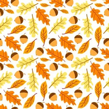 Seamless autumn leaf pattern. Vector illustration Stock Illustration