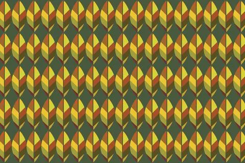 Seamless Autumn Leaf Pattern Wallpaper in Yellow Orange and Brown Stock Illustration