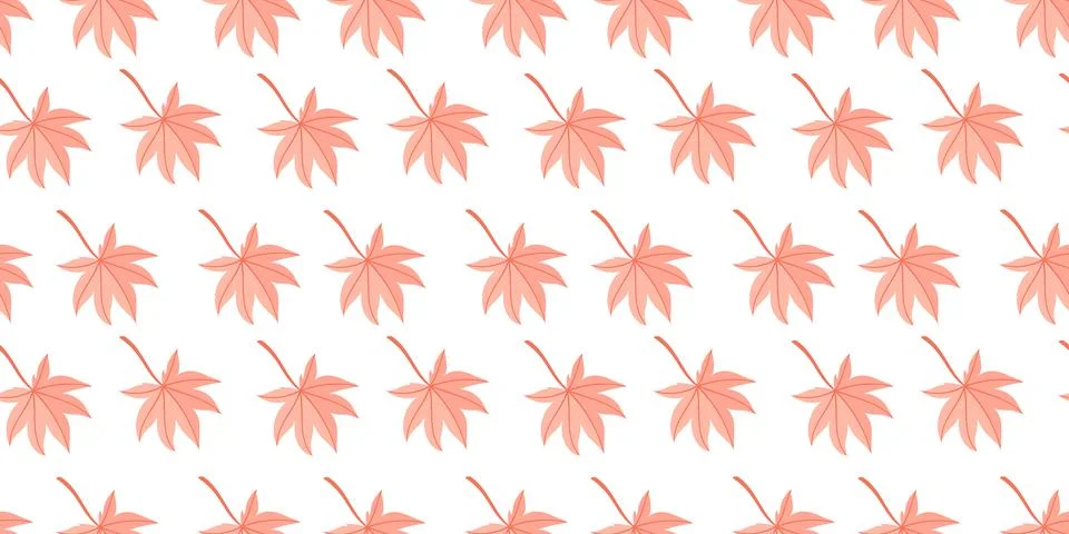 Seamless Autumn Leaf Pattern on White Background イラスト素材