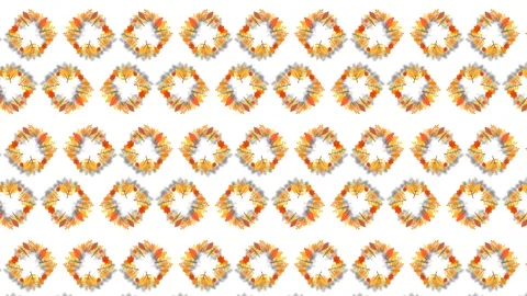 Seamless Autumn Leaf Wreath Pattern Background for Fall Equinox Celebration Stock Footage 343878083