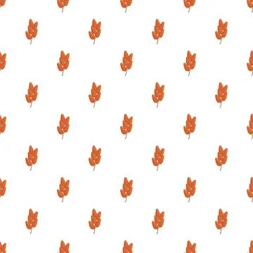 Seamless autumn leaves pattern with hand drawn style Illustrazione stock