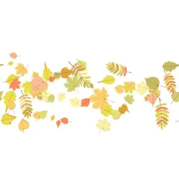 Seamless autumn leaves pattern. Stock Illustration