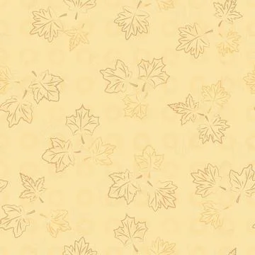 Seamless autumn leaves pattern. Leaf repeat background. Yellow leaves on a .. Stock Illustration