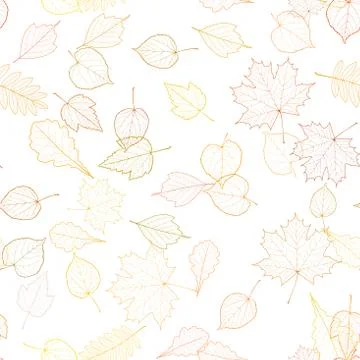 Seamless autumn leaves pattern template. Stock Illustration