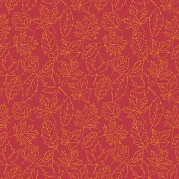 Seamless autumn leaves pattern. Vector illustration background Stock Illustration