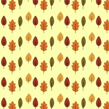 Seamless autumn leaves pattern in warm tones 스톡 일러스트