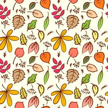 Seamless autumn leaves texture pattern Stock Illustration