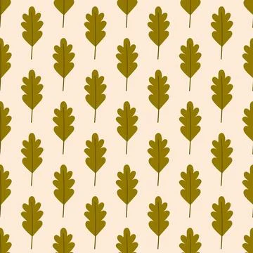 Seamless Autumn Oak Leaf Pattern in Warm Earth Tones for Seasonal Fall Illustrazione stock