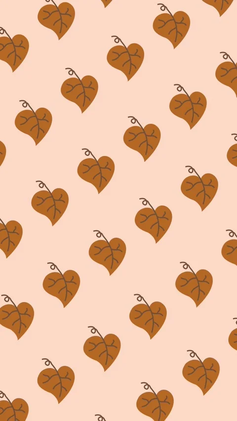 Seamless autumn pattern of brown leaves with curly stems on abstract background Stock Footage 341879760