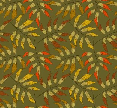 Seamless autumn pattern Stock Illustration