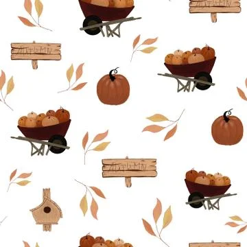 Seamless autumn pattern Stock Illustration