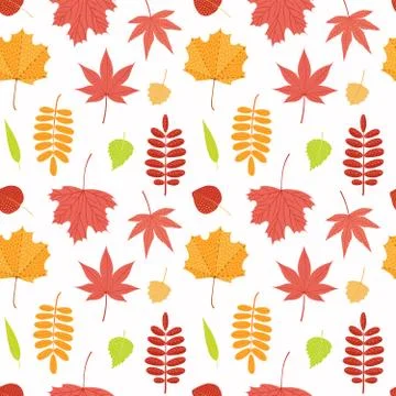 Seamless autumn pattern Stock Illustration