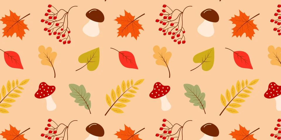 Seamless autumn pattern Stock Illustration