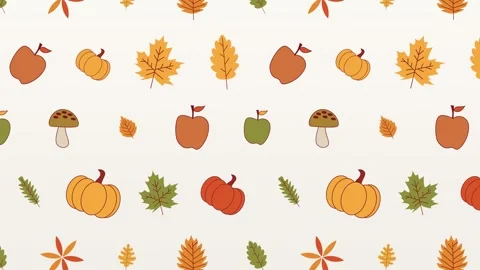 Seamless autumn pattern of leaves Vídeo Stock 348617228