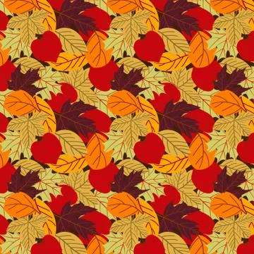 Seamless autumn pattern. Vector illustration background Stock Illustration