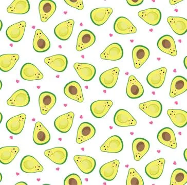 Seamless avocado background Stock Illustration