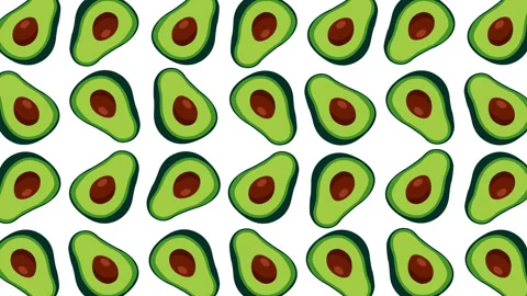 Seamless Avocado Pattern Motion Graphic Background Fresh Green Fruit Animati Stock-Footage 346258329