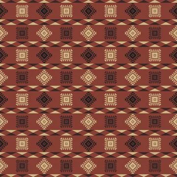 Seamless aztec pattern. ethic decorative illustration with geometric ornament Stock Illustration