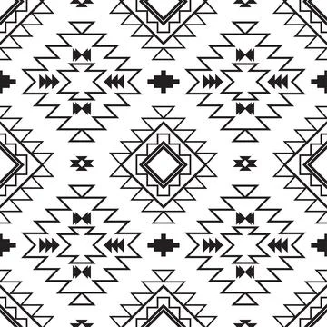 Seamless aztec pattern. ethic decorative illustration with geometric ornament Stock Illustration