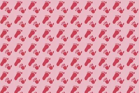 Seamless Baby Footprints Pattern for Gift Wrap and Packaging Stock Illustration